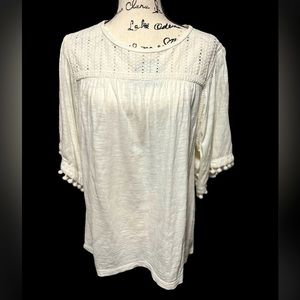 Crown & Ivy Eyelet detailed blouse